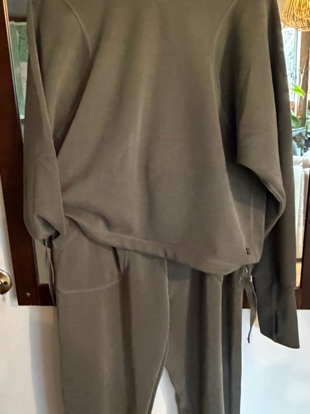 Sweaty Betty Cozy Two-Piece Sweat Set in Olive Green